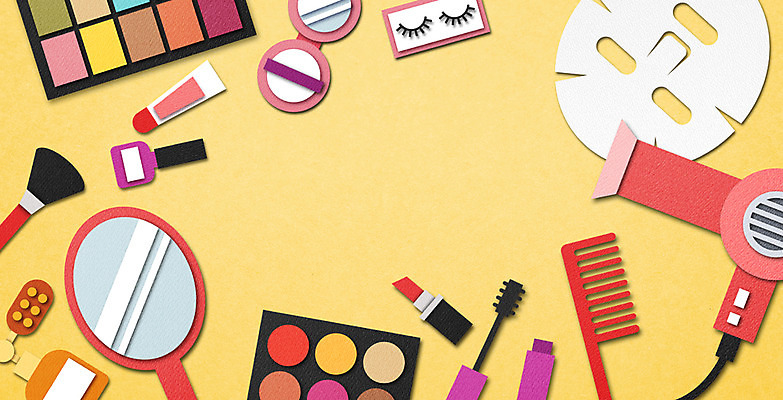 PSD 백그라운드 일러스트 마스크 사람없음 하이앵글 화장품 립스틱 머리빗 플랫 페이퍼아트 드라이어 속눈썹 향수 책상 종이공예 마스카라 매니큐어 손거울 파우더 아이섀도 메이크업브러쉬 플랫레이 국내일러스트 뷰포인트 가구 뷰티 거울 붓 미용용품 눈썹 공예 파일형식