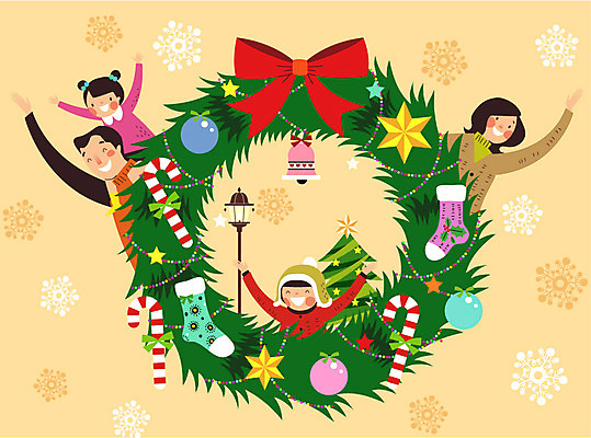 여자 남자 리본 어린이 크리스마스장식 크리스마스 가로등 일러스트 가족 여러명 성인 크리스마스트리 종 눈송이 크리스마스양말 크리스마스지팡이 국내일러스트 AI파일 공공시설 기념일 다수 관계 지팡이 양말 눈_날씨 사람 파일형식 벡터