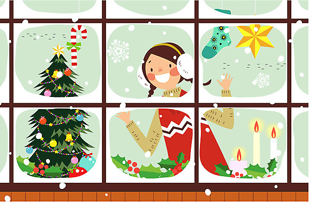 여자 어린이 크리스마스장식 크리스마스 일러스트 초 창문 실내 한명 크리스마스트리 눈 귀마개 크리스마스양말 크리스마스지팡이 국내일러스트 AI파일 자연요소 1 잡화 기념일 지팡이 날씨 양말 사람 내부 파일형식 벡터