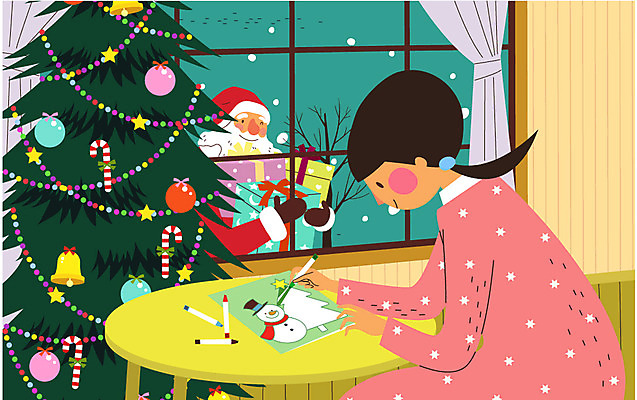 여자 남자 어린이 크리스마스장식 크리스마스 일러스트 창문 색연필 크리스마스카드 실내 성인 두명 선물상자 크리스마스트리 산타클로스 커튼 책상 만들기 크리스마스지팡이 국내일러스트 AI파일 기념일 가구 모션 지팡이 학용품 카드_감사 선물 사람 내부 상자 파일형식 벡터