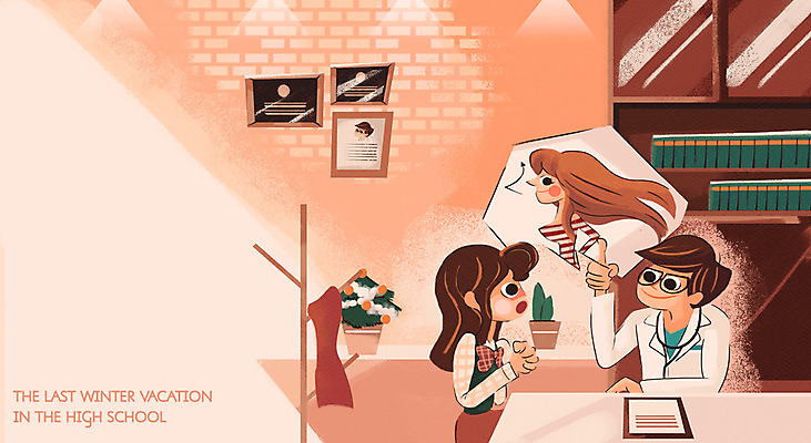 PSD 여자 남자 액자 겨울 일러스트 청소년 고등학생 실내 성인 세명 진료 의사 성형수술 옷걸이 책상 상담 성형외과 겨울방학 서류판 국내일러스트 학생 계절 가구 의학 방학 병원 사람 내부 사무용품 의료진 수술 파일형식