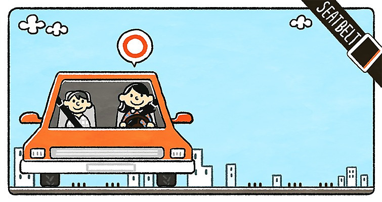 PSD 구름 여자 남자 어린이 교통 말풍선 일러스트 자동차 안전 빌딩 성인 두명 교통안전 안전운전 안전벨트 국내일러스트 자연요소 육상교통 사람 건물 파일형식