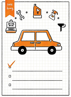 PSD 교통 일러스트 자동차 안전 사람없음 공구 메모지 공구함 교통안전 체크리스트 국내일러스트 육상교통 사무용품 도구 파일형식