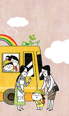 PSD 구름 여자 남자 어린이 잎 일러스트 엄마 여러명 성인 유치원 유치원생 유치원생라이프 등교 유치원복 유치원선생님 셔틀버스 아이돌봄 돌보미 국내일러스트 자연요소 식물 직업 라이프스타일 옷 교육 다수 가족 버스 사람 교사 등하교 파일형식 돌봄서비스