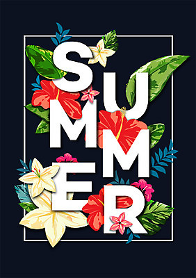 PSD 알파벳 영어 꽃 백그라운드 잎 일러스트 타이포그라피 사람없음 여름 국내일러스트 식물 문자 계절 파일형식