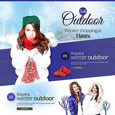 PSD 서양인 나무 템플릿 여자 웹템플릿 겨울 이벤트페이지 아웃도어 이벤트 성인 세명 쇼핑 눈 털장갑 이미지템플릿 자연요소 외국인 식물 계절 장갑 날씨 사람 페이지 파일형식