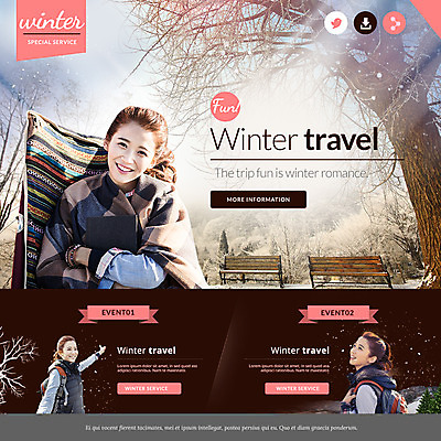 PSD 나무 템플릿 여자 웹템플릿 겨울 벤치 의자 이벤트페이지 이벤트 성인 세명 한국인 겨울여행 이미지템플릿 식물 계절 여행 가구 사람 동양인 페이지 파일형식
