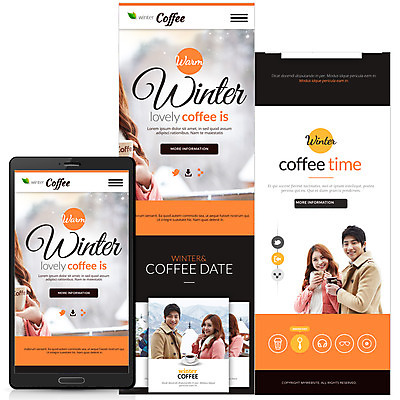 PSD 템플릿 커플 여자 남자 커피 웹템플릿 겨울 모바일 여러명 성인 한국인 눈 커피잔 모바일템플릿 모바일웹 이미지템플릿 자연요소 계절 음료 다수 관계 날씨 잔 사람 동양인 파일형식