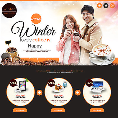 PSD 템플릿 커플 여자 남자 커피 웹템플릿 겨울 이벤트페이지 이벤트 성인 두명 한국인 원두 눈 커피잔 이미지템플릿 자연요소 계절 음료 관계 날씨 잔 사람 동양인 페이지 파일형식