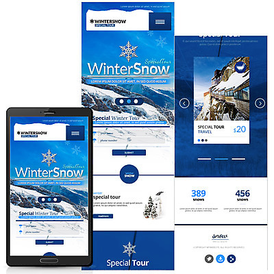 PSD 템플릿 웹템플릿 겨울 눈사람 모바일 산 사람없음 눈송이 모바일템플릿 모바일웹 이미지템플릿 계절 눈_날씨 파일형식