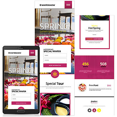 PSD 템플릿 웹템플릿 겨울 모바일 사람없음 온천 눈송이 모바일템플릿 모바일웹 온천여행 이미지템플릿 계절 여행 눈_날씨 스파 파일형식