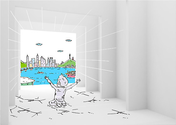 구름 편집이미지 남자 바다 산 합성일러스트 한명 빌딩 성인 자유 다리 도시 탈출 합성 선박 이미지편집 AI파일 자연요소 1 컨셉 수상교통 사람 건물 신체부위 파일형식 벡터