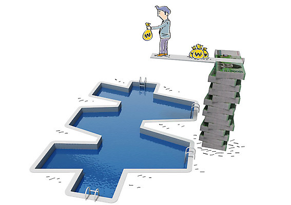 편집이미지 남자 지폐 비즈니스 수영장 합성일러스트 한명 성인 경제 비즈니스맨 원화 합성 다이빙대 이미지편집 AI파일 1 돈 사람 직장인 다이빙 파일형식 벡터