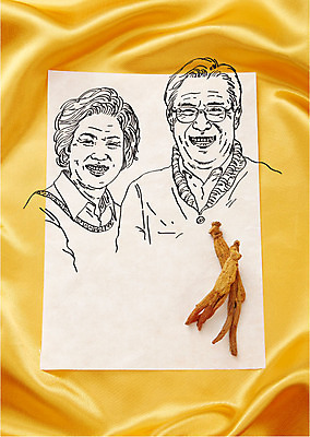 편집이미지 여자 노년 남자 종이 건강 합성일러스트 두명 삼 실크 합성 노후건강 이미지편집 AI파일 채소 사람 성인 노후 직물 파일형식 벡터