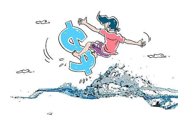 구름 편집이미지 남자 파도 합성일러스트 한명 성인 물 경제 달러 합성 이미지편집 AI파일 자연요소 1 바다 돈 사람 파일형식 벡터