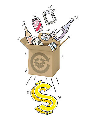 편집이미지 합성일러스트 사람없음 상자 달러 재활용 화폐기호 캔 분리수거 합성 이미지편집 AI파일 기호 돈 화폐 친환경 파일형식 벡터