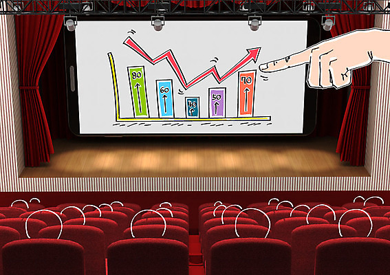 편집이미지 손 화살표 비즈니스 포토일러 그래프 합성일러스트 신체부위 무대 커튼 막대그래프 합성 객석 이미지편집 AI파일 사람 파일형식 벡터