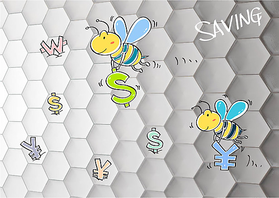 편집이미지 합성일러스트 사람없음 달러 저축 원화 화폐기호 엔 꿀벌 합성 벌집무늬 벌집문양 허니콤 금융의날 이미지편집 AI파일 모양 문양 기호 돈 금융 벌_곤충 화폐 파일형식 벡터 법정기념일