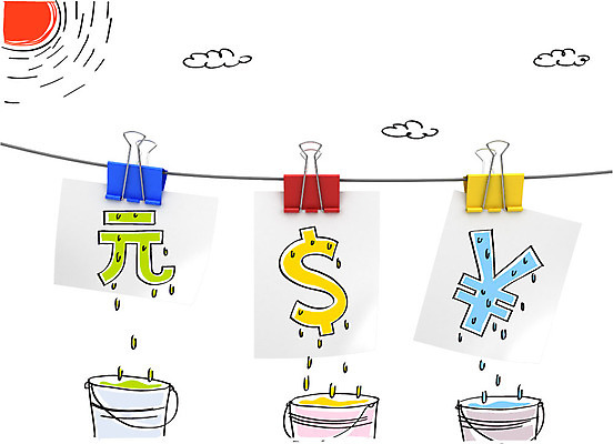 구름 편집이미지 집게 합성일러스트 사람없음 경제 태양 바구니 달러 화폐기호 엔 합성 위안화 이미지편집 AI파일 자연요소 기호 돈 화폐 파일형식 벡터