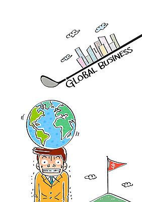 구름 편집이미지 남자 비즈니스 합성일러스트 한명 빌딩 성인 글로벌 골프채 깃발 비즈니스맨 합성 지구모양 이미지편집 AI파일 자연요소 모양 1 지구 골프용품 사람 건물 직장인 파일형식 벡터