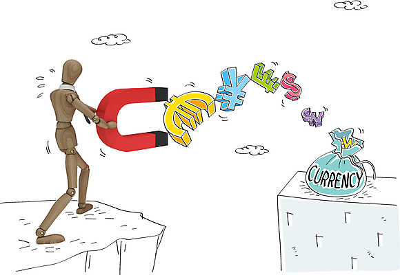 구름 편집이미지 사람모양 합성일러스트 빌딩 사람없음 경제 달러 유로 엔 합성 파운드 환율 자석 이미지편집 AI파일 자연요소 모양 돈 건물 파일형식 벡터