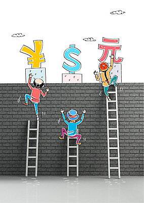 구름 편집이미지 남자 사다리 합성일러스트 빌딩 성인 뒷모습 세명 담장 달러 화폐기호 엔 합성 위안화 이미지편집 AI파일 자연요소 기호 뷰포인트 돈 사람 건물 도구 화폐 파일형식 벡터