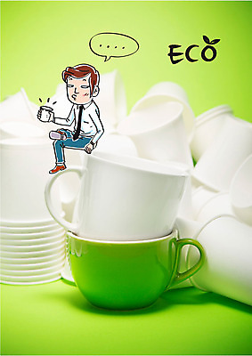 편집이미지 남자 말풍선 합성일러스트 한명 성인 환경 머그컵 종이컵 에코 합성 그린슈머 이미지편집 AI파일 1 사람 컵 일회용 파일형식 벡터