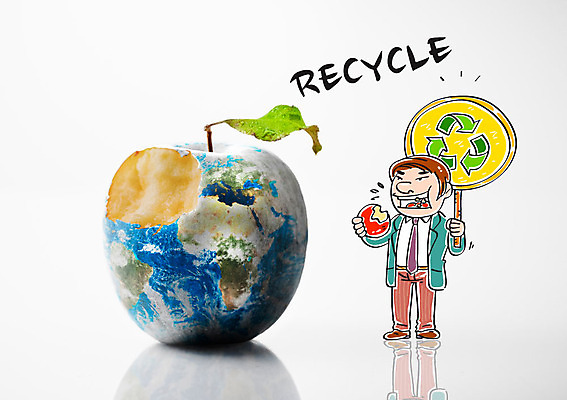 편집이미지 남자 합성일러스트 한명 성인 환경 재활용 표지판 사과 합성 지구모양 이미지편집 AI파일 모양 1 지구 과일 알림판 사람 친환경 파일형식 벡터