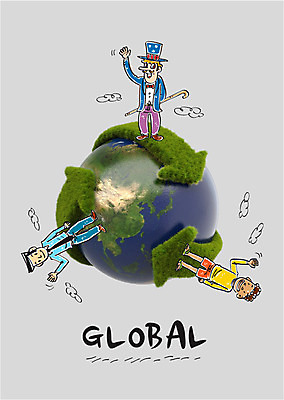 구름 편집이미지 남자 합성일러스트 성인 세명 글로벌 환경 재활용 합성 다인종 지구모양 재활용표시 이미지편집 AI파일 자연요소 모양 지구 표시 사람 인종 친환경 파일형식 벡터