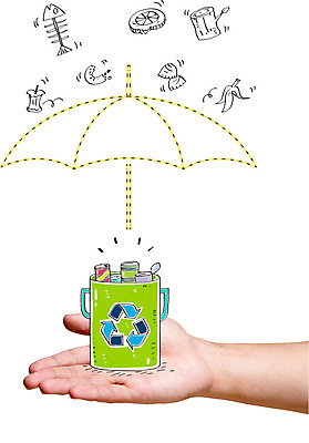 편집이미지 손 우산 합성일러스트 신체부위 환경 재활용 캔 합성 음식물쓰레기 이미지편집 AI파일 사람 쓰레기 친환경 파일형식 벡터