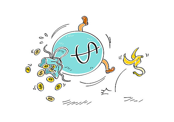 일러스트 사람없음 금융 경제 달러 동전 화폐기호 돈자루 바나나껍질 국내일러스트 AI파일 기호 돈 바나나 껍질 화폐 파일형식 벡터