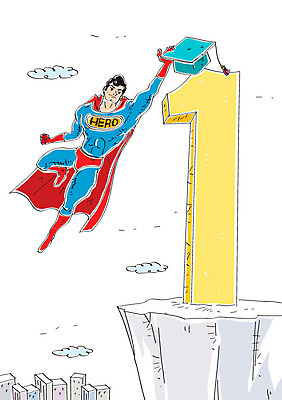 구름 1 교육 남자 일러스트 학사모 한명 빌딩 성인 슈퍼맨 영웅 슈퍼맨의상 국내일러스트 AI파일 자연요소 모자_잡화 옷 졸업 사람 건물 파일형식 벡터