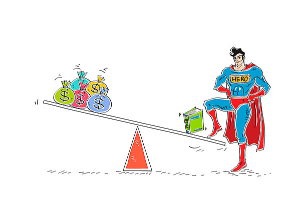 교육 남자 일러스트 저울 한명 성인 책 달러 비교 돈자루 슈퍼맨 영웅 슈퍼맨의상 국내일러스트 AI파일 1 옷 컨셉 돈 사람 파일형식 벡터