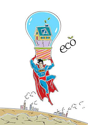 남자 일러스트 전구 공장 주택 한명 성인 환경 연기 에코 슈퍼맨 영웅 슈퍼맨의상 그린슈머 국내일러스트 AI파일 1 옷 공업 사람 건물 파일형식 벡터