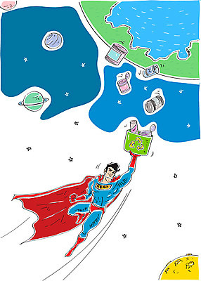 남자 별 일러스트 한명 성인 우주 환경 행성 달 캔 분리수거 슈퍼맨 영웅 슈퍼맨의상 지구모양 국내일러스트 AI파일 자연요소 모양 1 옷 지구 사람 파일형식 벡터