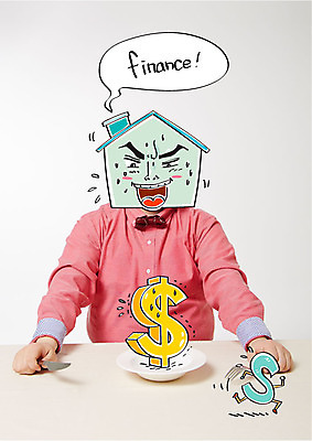 편집이미지 접시 남자 포크 주택 합성일러스트 성인 30대 경제 달러 한국인 화폐기호 나이프 합성 이미지편집 AI파일 식기 기호 돈 사람 동양인 건물 장년 칼 화폐 파일형식 벡터