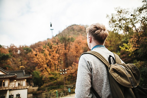포토 JPG 주간 서양인 외국인 남자 단풍 고건축 한국건축 배낭 한명 상반신 20대 성인 야외 뒷모습 가을 남산 남산공원 청년남자한명만 성인남자한명만 국내포토 자연요소 1 건축물 계절 건축 뷰포인트 잎 가방 서울 사람 인종 청년 랜드마크 남자한명만 성인남자만 청년남자만 파일형식