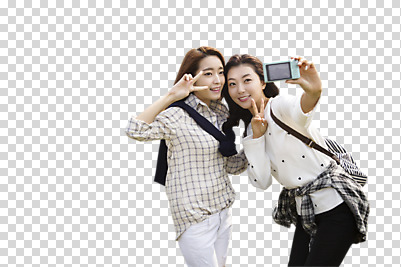 편집 편집이미지 여자 여유 들기 상반신 20대 성인 두명 앞모습 친구 청춘 카메라 한국인 자유 셀프카메라 PNG 성인여자만 편집소스 감정 뷰포인트 컨셉 관계 모션 사람 동양인 청년 전자제품 사진촬영 여자만 성인만 파일형식