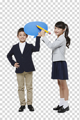 전신 편집 편집이미지 여자 남자 말풍선 서기 미소 들기 동양인 소녀 소년 두명 앞모습 10대 연필 일본인 PNG 십대만 편집소스 외국인 어린이 뷰포인트 모션 청소년 학용품 표정 사람 인종 필기구 파일형식