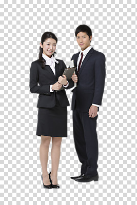 전신 편집 편집이미지 여자 남자 서기 동양인 정장 20대 청년 성인 두명 앞모습 직장인 비즈니스맨 비즈니스우먼 일본인 동료 문서 PNG 편집소스 외국인 직업 옷 뷰포인트 비즈니스 관계 모션 사람 인종 파일형식