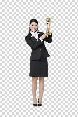 전신 편집 편집이미지 여자 한명 서기 미소 들기 동양인 정장 20대 청년 성인 앞모습 우승 직장인 비즈니스우먼 일본인 트로피 PNG 편집소스 외국인 직업 1 옷 뷰포인트 비즈니스 모션 표정 사람 인종 최고 상_우승 파일형식