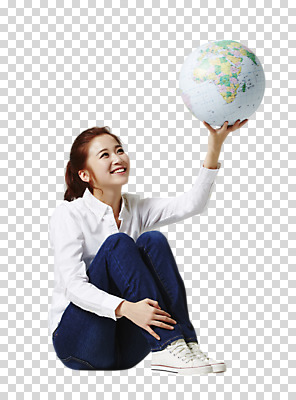 전신 편집 편집이미지 여자 대학생 한명 미소 들기 앉기 동양인 20대 성인 옆모습 지구본 한국인 PNG 성인여자한명만 편집소스 1 학생 뷰포인트 모션 표정 사람 인종 청년 여자한명만 성인여자만 파일형식