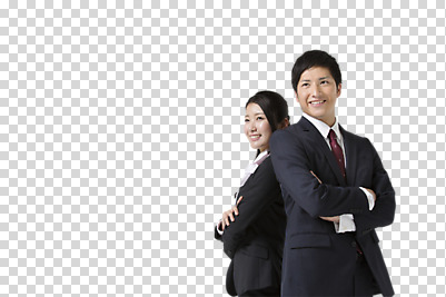 외국인 편집 편집이미지 여자 남자 함께함 서기 동양인 정장 상반신 20대 성인 두명 등맞대기 비즈니스맨 비즈니스우먼 일본인 동료 PNG 성인만 편집소스 옷 컨셉 비즈니스 관계 모션 사람 인종 청년 직장인 파일형식
