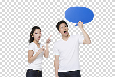 외국인 편집 편집이미지 커플 여자 남자 말풍선 서기 들기 손짓 상반신 20대 성인 두명 앞모습 일본인 PNG 성인만 편집소스 뷰포인트 관계 모션 사람 동양인 인종 청년 파일형식