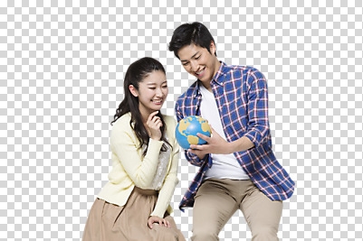 외국인 편집 편집이미지 커플 여자 남자 대학생 미소 들기 앉기 상반신 20대 두명 앞모습 지구본 다정 일본인 PNG 성인만 편집소스 학생 뷰포인트 컨셉 관계 모션 표정 사람 동양인 인종 청년 파일형식