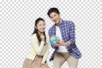 외국인 편집 편집이미지 커플 여자 남자 대학생 미소 들기 앉기 상반신 20대 성인 두명 앞모습 지구본 다정 일본인 PNG 성인만 편집소스 학생 뷰포인트 컨셉 관계 모션 표정 사람 동양인 인종 청년 파일형식