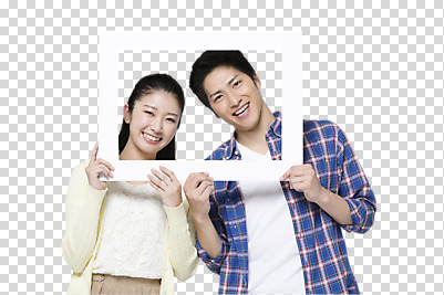외국인 편집 편집이미지 커플 여자 남자 대학생 액자 사랑 서기 미소 들기 상반신 20대 성인 두명 앞모습 다정 일본인 PNG 성인만 편집소스 학생 감정 뷰포인트 컨셉 관계 모션 표정 사람 동양인 인종 청년 파일형식