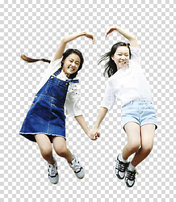 전신 편집 편집이미지 여자 고등학생 미소 동양인 두명 앞모습 10대 친구 손잡기 점프 우정 한국인 PNG 십대여자만 편집소스 학생 뷰포인트 관계 모션 청소년 표정 사람 인종 여자만 십대만 파일형식