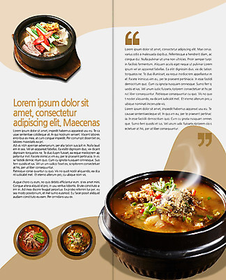 PSD 템플릿 편집 표지디자인 북디자인 출판디자인 내지 한식 음식 리플렛 2단접지 북커버 팜플렛 사람없음 뚝배기 보양식 갈비탕 육개장 사철탕 이미지템플릿 탕 국 몸보신 파일형식