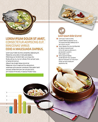 PSD 템플릿 편집 표지디자인 북디자인 출판디자인 내지 한식 음식 리플렛 2단접지 북커버 식재료 여름음식 팜플렛 사람없음 뚝배기 보양식 삼계탕 오골계 제철음식 이미지템플릿 몸보신 제철 파일형식 여름_계절